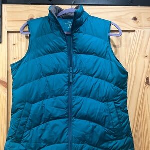 Lands' End Women's Blue Puffer Vest